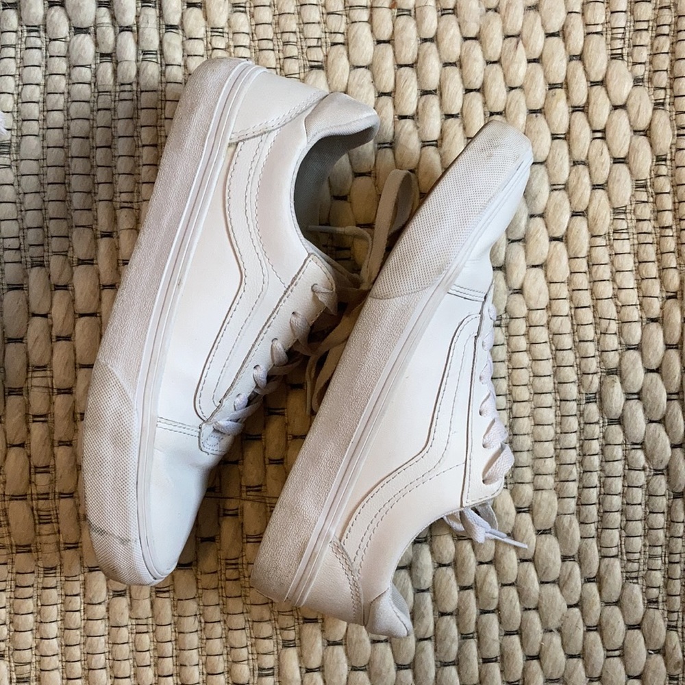White Leather Vans